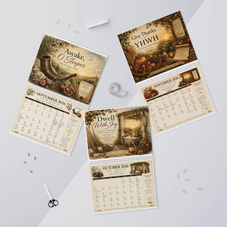📅Biblical Hebrew Calendar 5787 | 2026-2027 Appointed Times Wall Calendar | Feast Days, Hebrew Dates and Shabbat