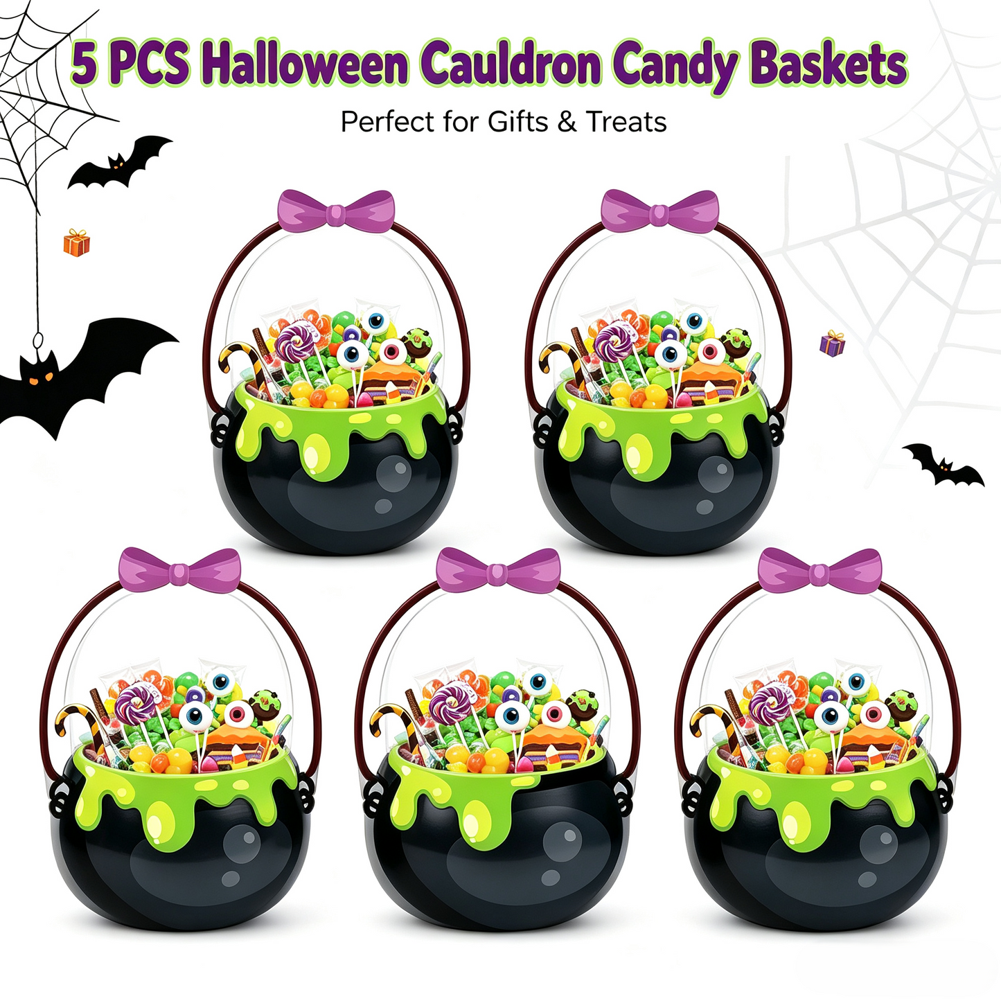 👻Halloween Bestsellers-Halloween Transparent Pumpkin Favor Bags
