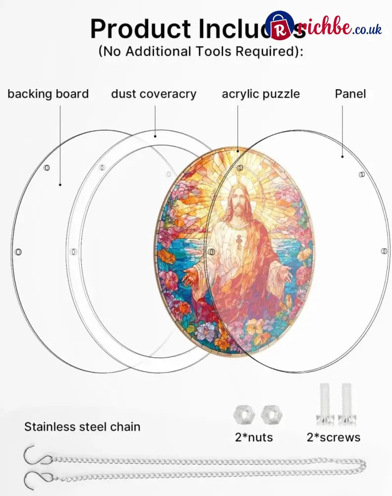 💖Acrylic Jigsaw Puzzle Suncatcher - Holy Light of Jesus Light