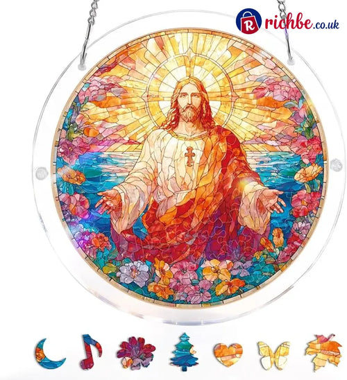 💖Acrylic Jigsaw Puzzle Suncatcher - Holy Light of Jesus Light
