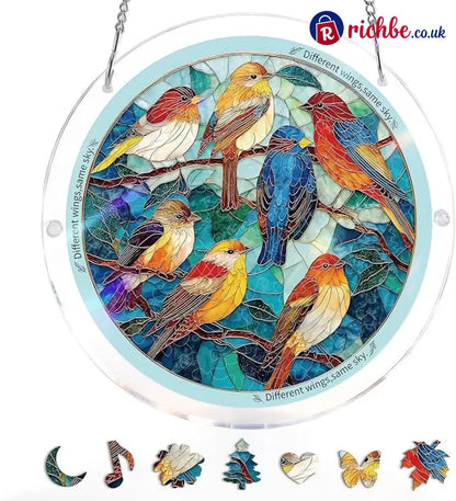 💖Acrylic Jigsaw Puzzle Suncatcher - Holy Light of Jesus Light - Flock of Sparrows