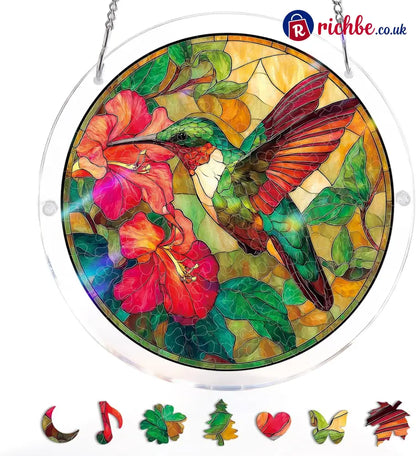 💖Acrylic Jigsaw Puzzle Suncatcher - Holy Light of Jesus Light - Hummingbird