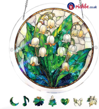 💖Acrylic Jigsaw Puzzle Suncatcher - Holy Light of Jesus Light - Lily