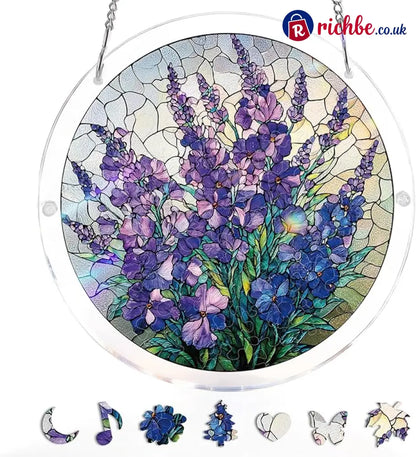 💖Acrylic Jigsaw Puzzle Suncatcher - Holy Light of Jesus Light - Violet