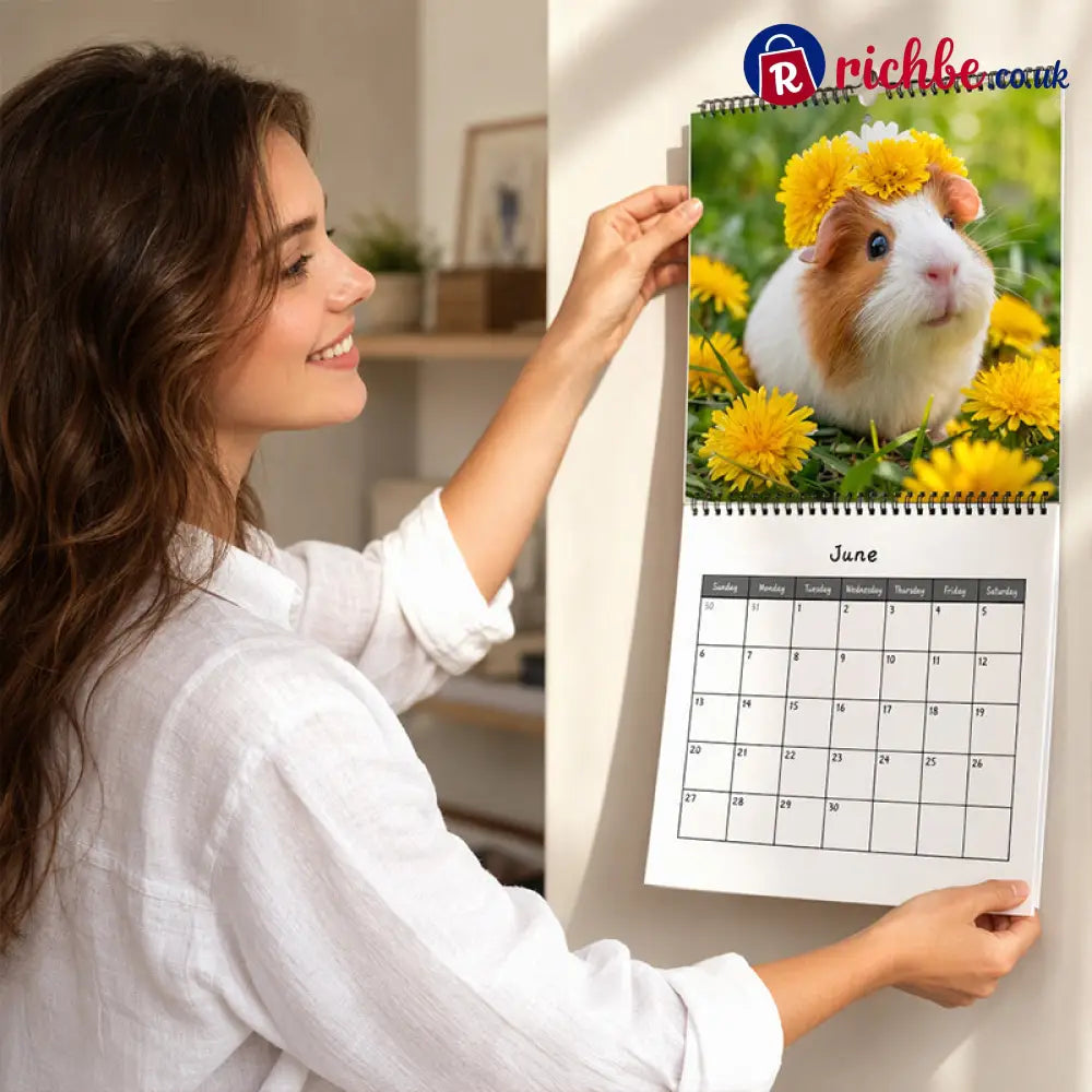 Add Cuteness Instantly! 2027 Guinea Pig Wall Calendar - Housewares & Kitchen
