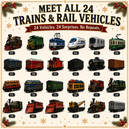 Trains & Rail Vehicles Advent Calendar 2026 – 24 Railway Surprises
