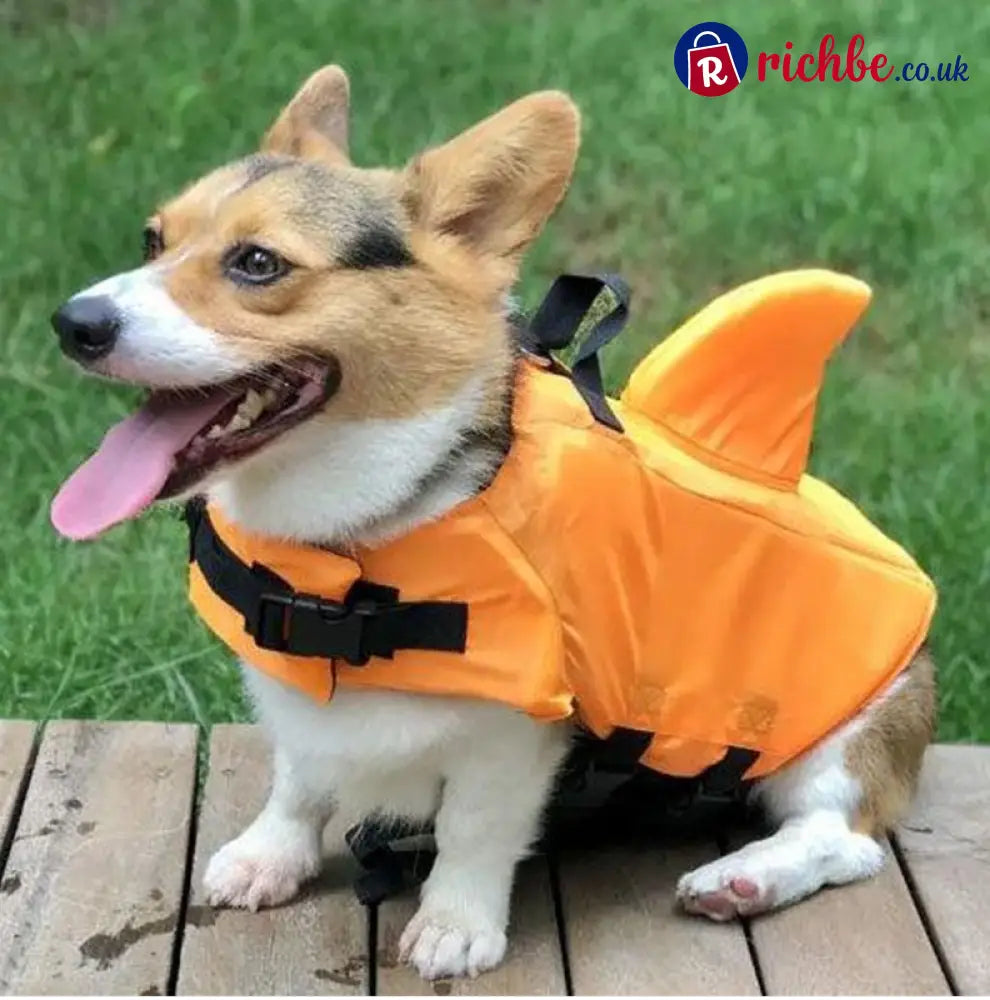 🐕‍🦺 Adjustable Shark-Shaped Dog Life Vest – Your Pup Will Look Fin-Tastic! | Safety Float + Cute Design - Orange / XS