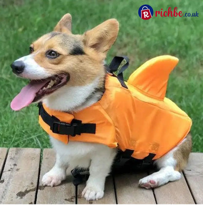 🐕‍🦺 Adjustable Shark-Shaped Dog Life Vest – Your Pup Will Look Fin-Tastic! | Safety Float + Cute Design - Orange / XS