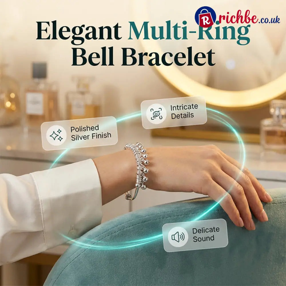 ✨ Adjustable Silver Bell Charm Bangle Bracelet - Clothing & Accessories