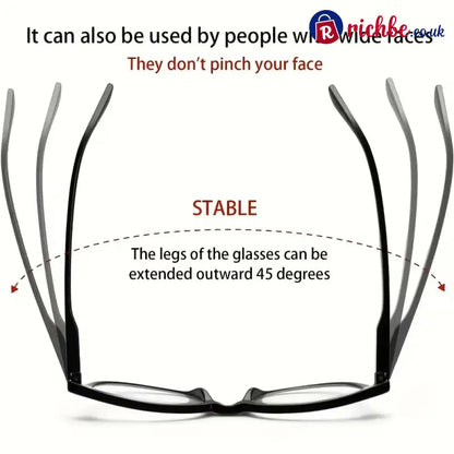 All-Black Progressive Reading Glasses for Seniors Auto-Adjusting Lenses • Clear Indoors & Outdoors • UV & Blue Light