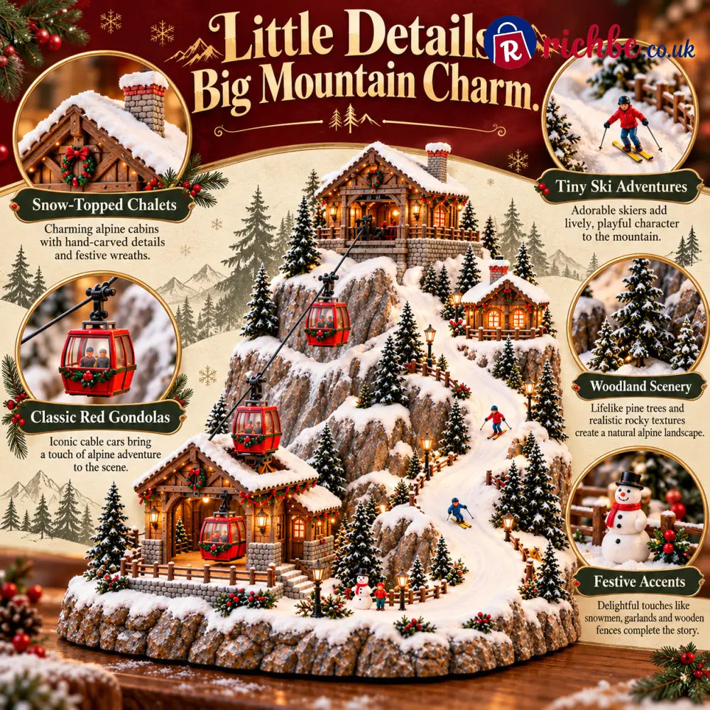 🏔️ Alpine Christmas Ski Village™ – Festive Mountain Holiday Display