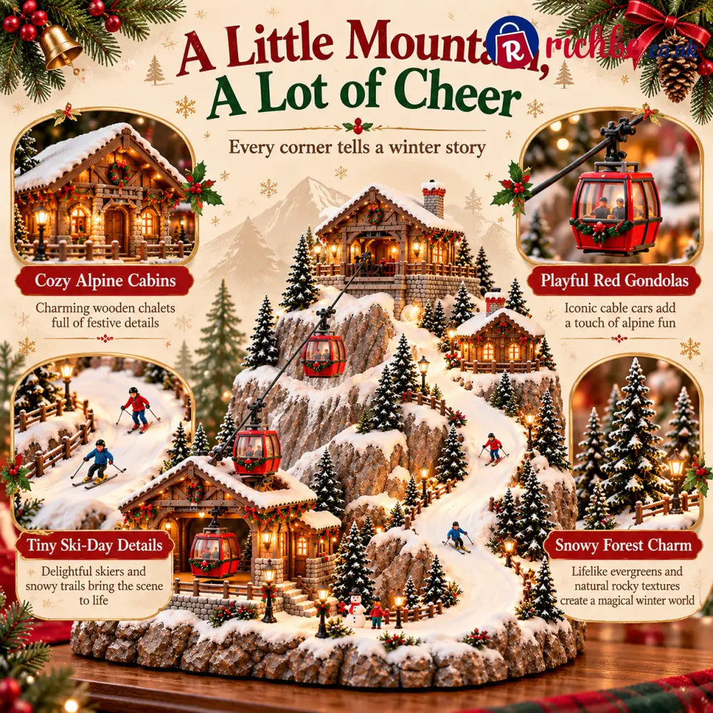 🏔️ Alpine Christmas Ski Village™ – Festive Mountain Holiday Display