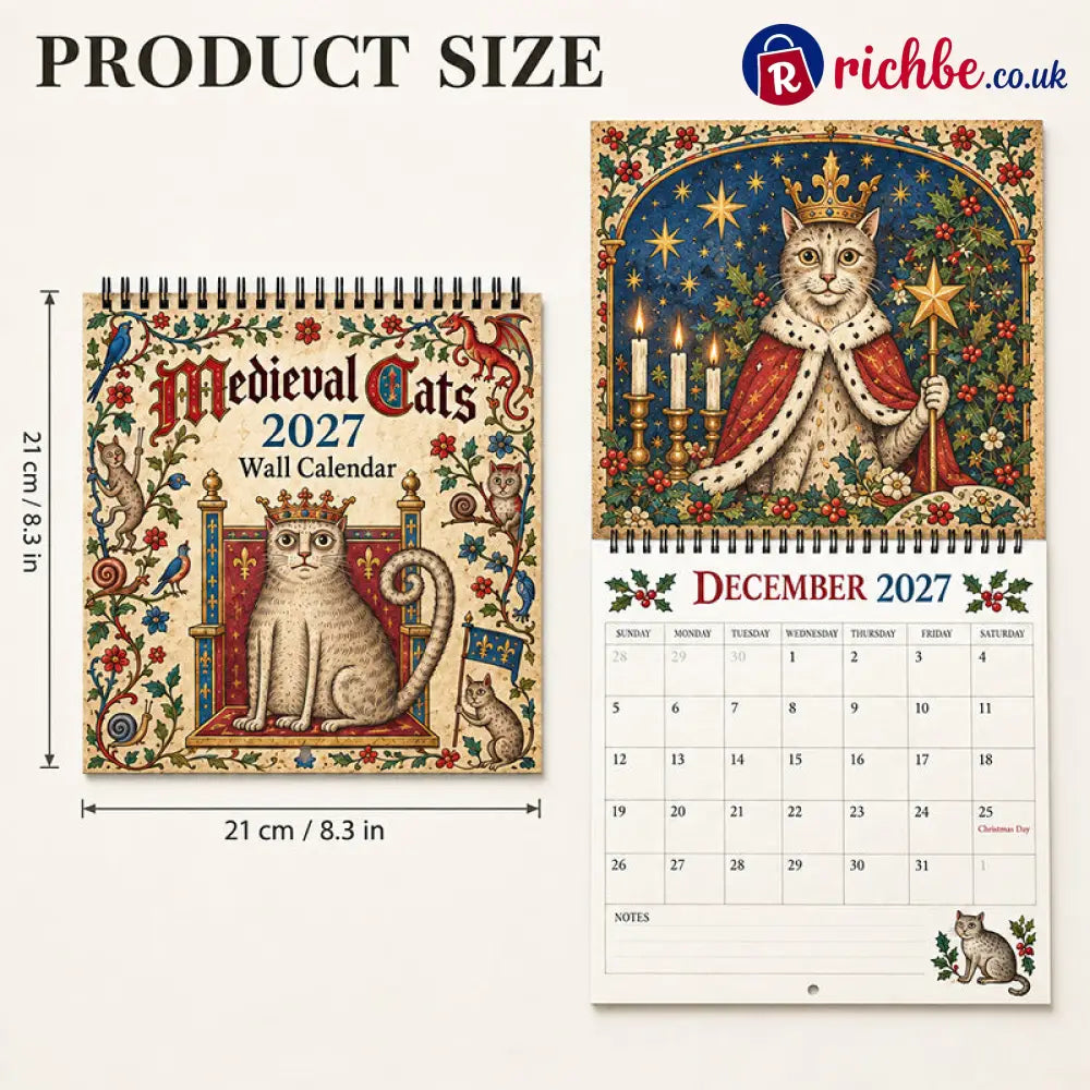 🐈🏰 Medieval Cats 2027 – 12 Months of Historically Questionable Cats