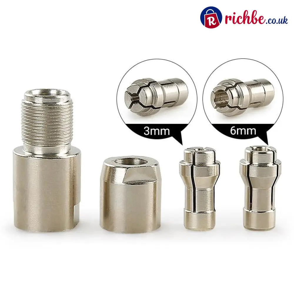 ⚙️Angle Grinder Conversion Kit 🔧 3mm/6mm Dual Collet – Universal Straight Grinder Adapter for Carving & Polishing