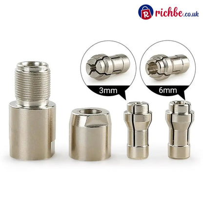 ⚙️Angle Grinder Conversion Kit 🔧 3mm/6mm Dual Collet – Universal Straight Grinder Adapter for Carving & Polishing
