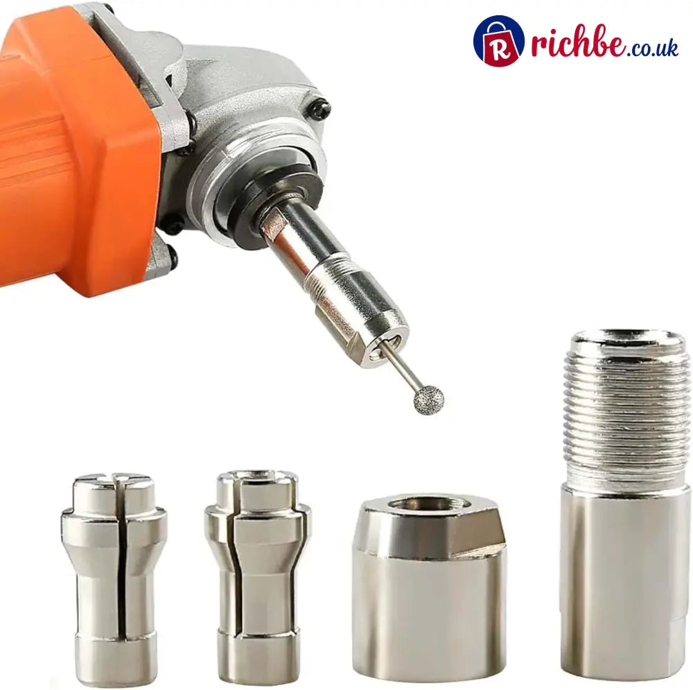 ⚙️Angle Grinder Conversion Kit 🔧 3mm/6mm Dual Collet – Universal Straight Grinder Adapter for Carving & Polishing