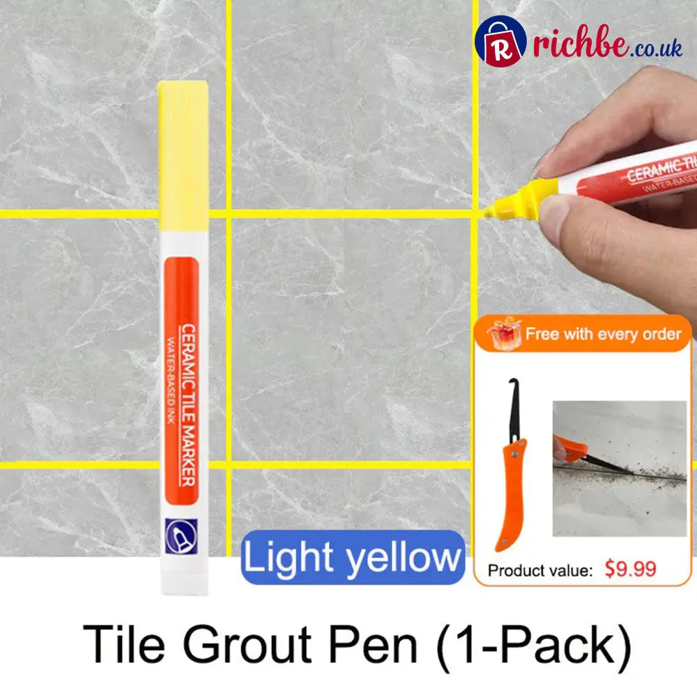 🔥Anti-mould and waterproof joint pen for ceramic tiles - 🔥2 PCS （Buy 1 Get 1 Free） / 🔥Light yellow