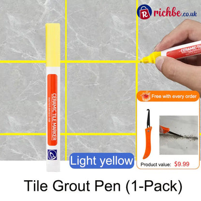 🔥Anti-mould and waterproof joint pen for ceramic tiles - 🔥2 PCS （Buy 1 Get 1 Free） / 🔥Light yellow