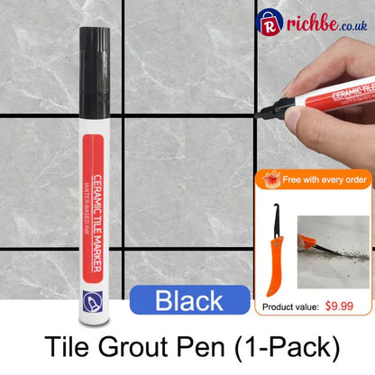 Anti-Mould & Waterproof Joint Pen for Ceramic Tiles - Black / 🔥White