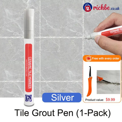 Anti-Mould & Waterproof Joint Pen for Ceramic Tiles - Silver / 🔥White