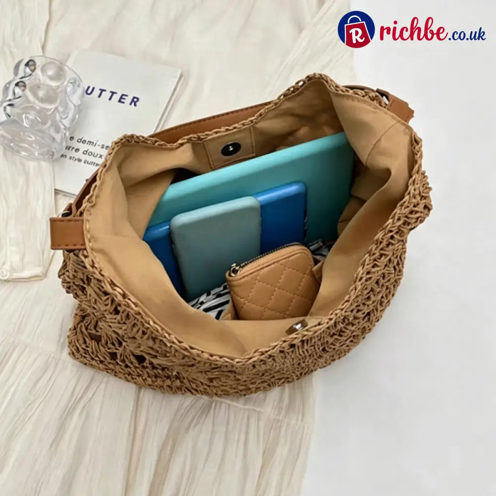🏝️Artisanal Woven Tote with Inner Lining - Clothing & Accessories