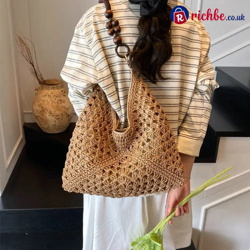 🏝️Artisanal Woven Tote with Inner Lining - Clothing & Accessories