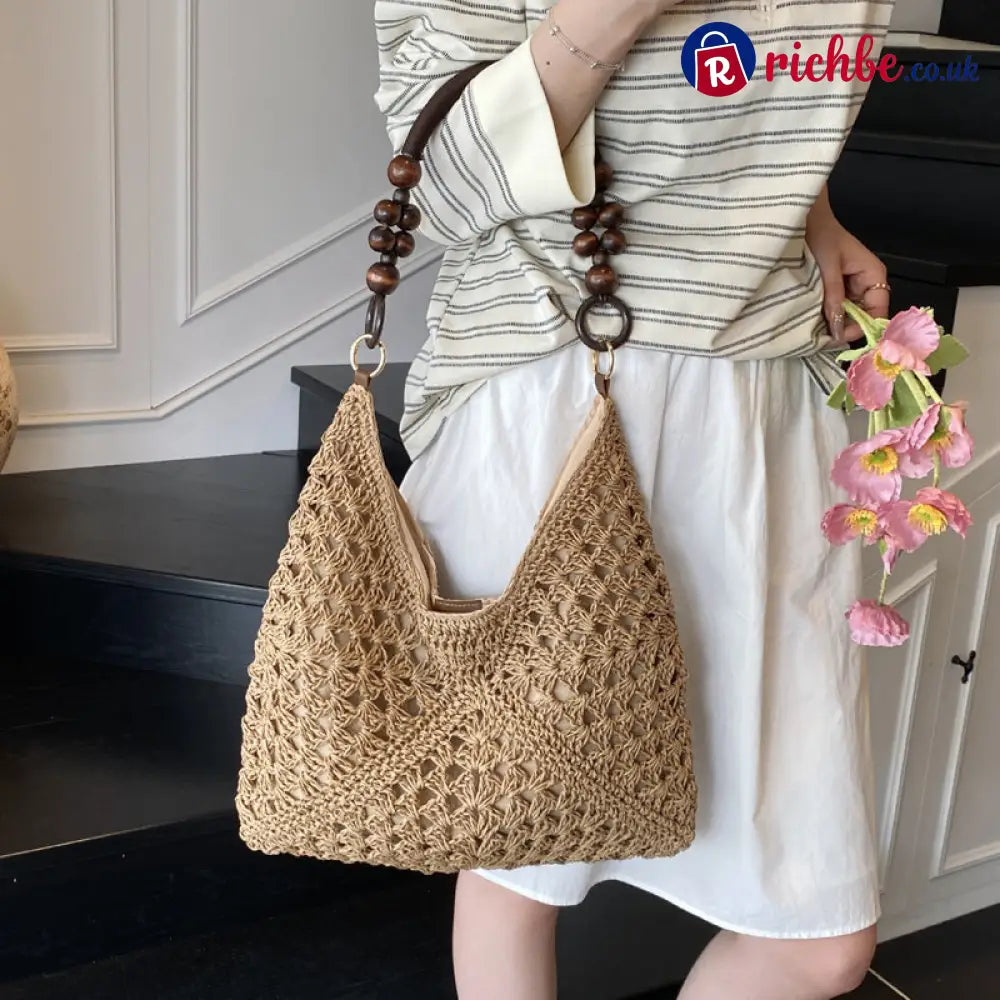 🏝️Artisanal Woven Tote with Inner Lining - Clothing & Accessories