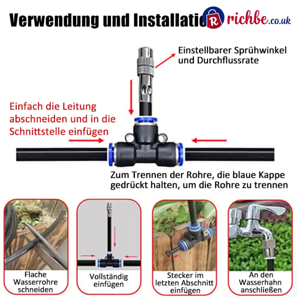 🌱Automatic 360° curved garden irrigation syste