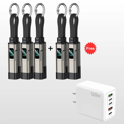 🔥Limited Time SALE 40% OFF🔥4-in-1 Digital Display Keychain Charging Cable