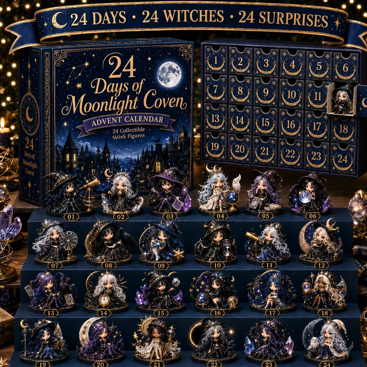 🧙‍♀️ LAST DAY 49% OFF – 24 Days Of Witchy Surprises Advent Calendar | 24 Unique Collectible Witches with Magical Themes, Mini Figures & Fantasy Display Collection ✨