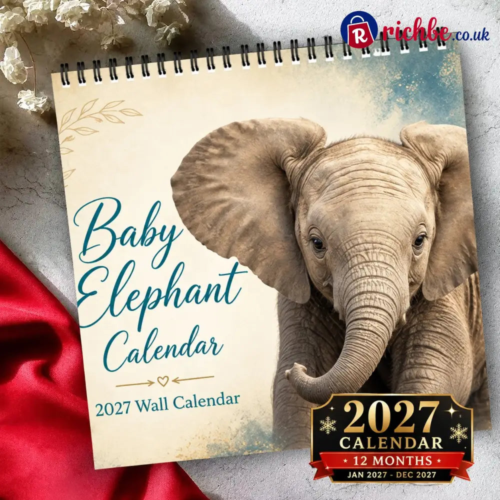 Baby Elephant 2027 Wall Calendar – Cute Baby Elephant Art Calendar Gift for Wildlife Animal Lovers - 2027 CALENDAR