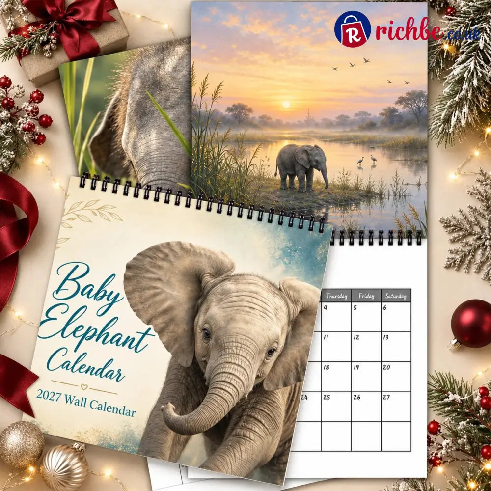Baby Elephant 2027 Wall Calendar – Cute Baby Elephant Art Calendar Gift for Wildlife Animal Lovers - 2027 CALENDAR