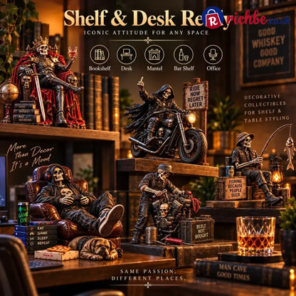 💀🔥 Bad To The Bone – 6 Dark Humor Skeleton Collectibles For Men Man Cave Decor & Unique Gifts 🎁