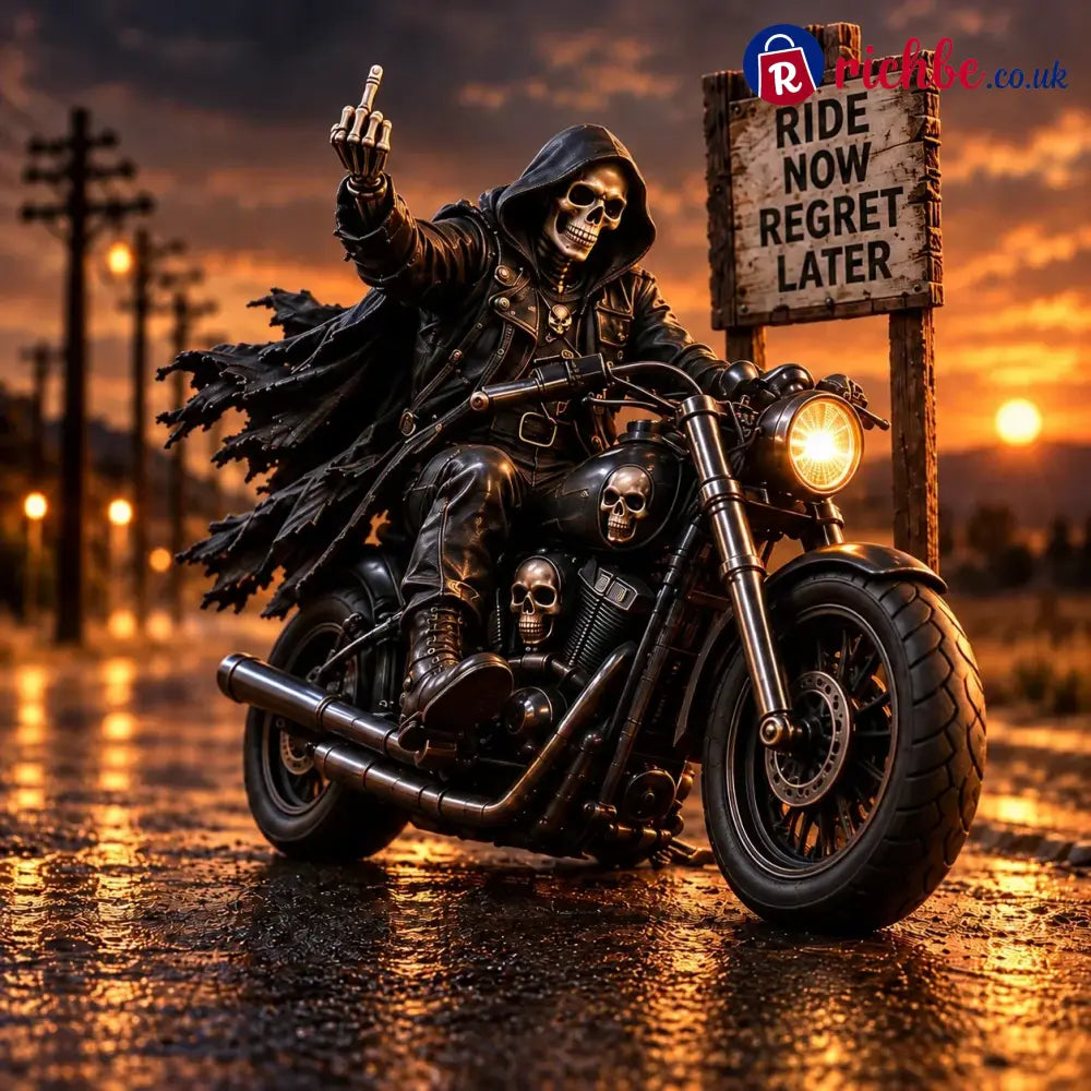 💀🔥 Bad To The Bone – 6 Dark Humor Skeleton Collectibles For Men Man Cave Decor & Unique Gifts 🎁 - Ride Now Reaper