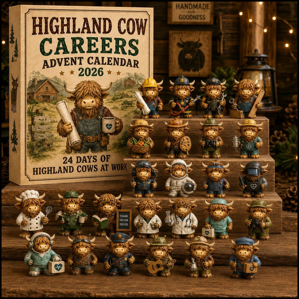 🐮 Highland Cow Careers Advent Calendar 2026 – 24 Days of Country Charm 🎁🤎