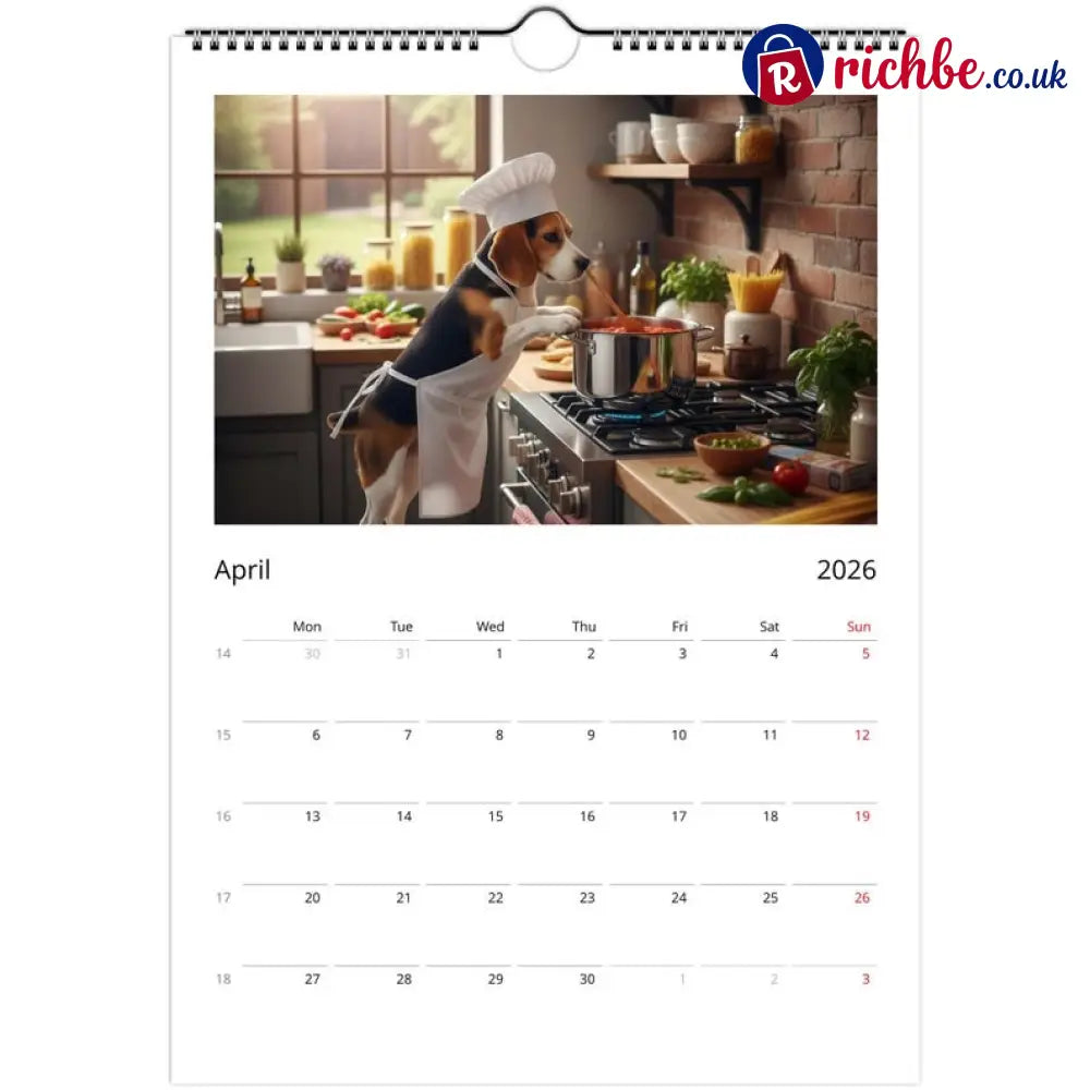 Beagle dog Calendar 2026 - Daily Activities