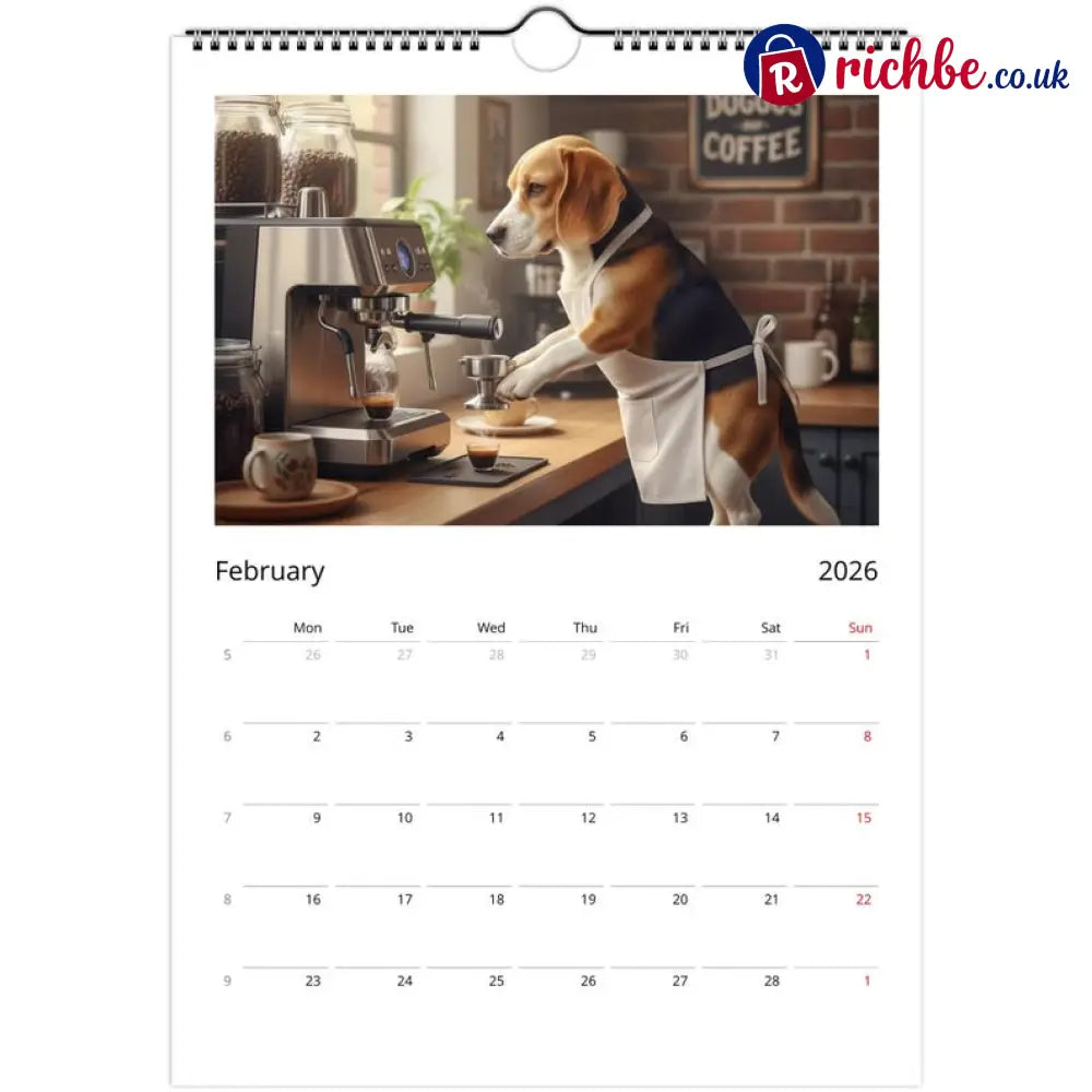 Beagle dog Calendar 2026 - Daily Activities