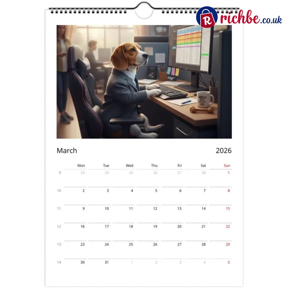 Beagle dog Calendar 2026 - Daily Activities