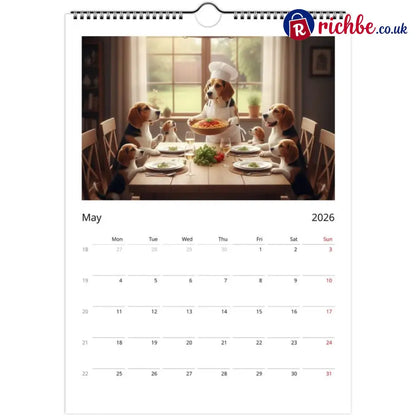 Beagle dog Calendar 2026 - Daily Activities