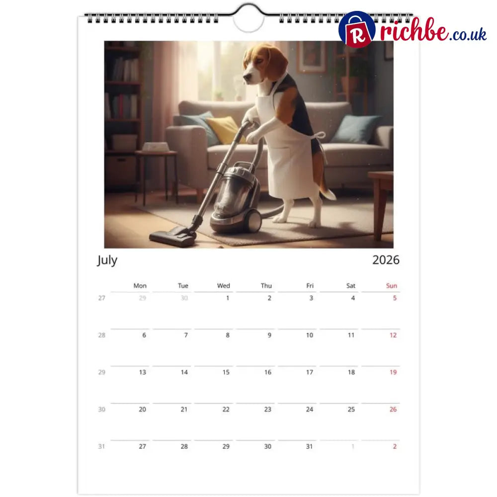 Beagle dog Calendar 2026 - Daily Activities