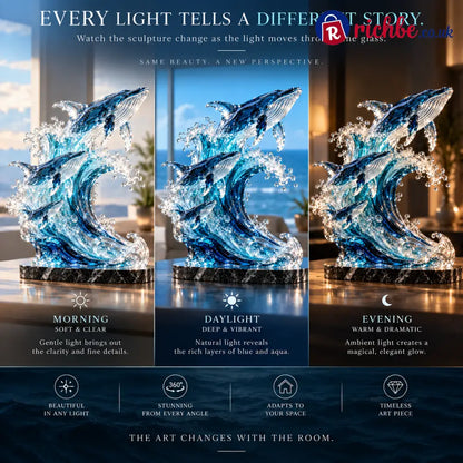 🐋 Becoming Ocean – Three Whales Rising from the Wave Sculpture