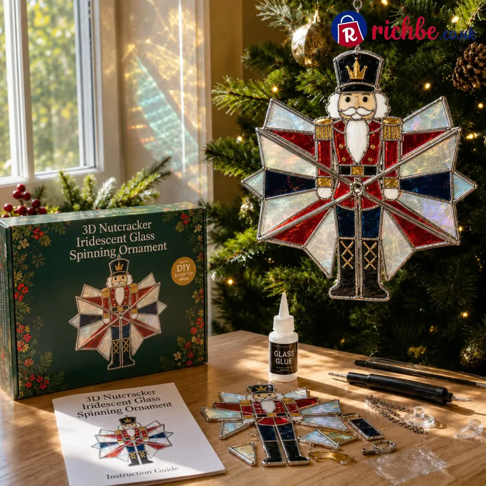 🎄Beginner-Friendly 3D Christmas Iridescent Suncatcher DIY Kit | Complete Kit with Glass-Style Panels Metal Frames