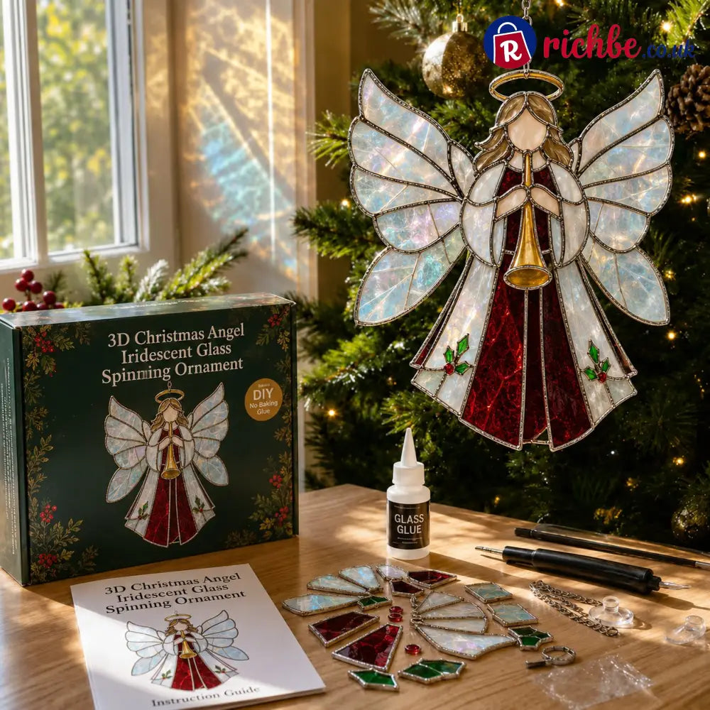 🎄Beginner-Friendly 3D Christmas Iridescent Suncatcher DIY Kit | Complete Kit with Glass-Style Panels Metal Frames