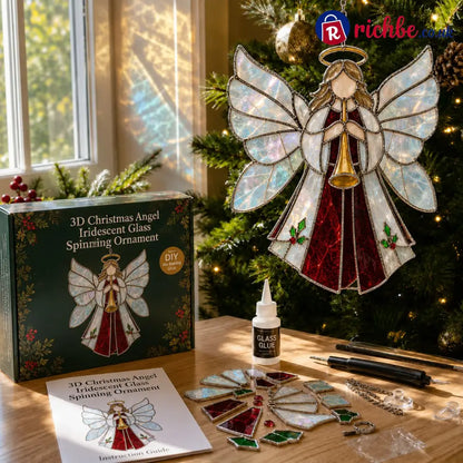 🎄Beginner-Friendly 3D Christmas Iridescent Suncatcher DIY Kit | Complete Kit with Glass-Style Panels Metal Frames
