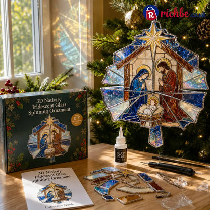 🎄Beginner-Friendly 3D Christmas Iridescent Suncatcher DIY Kit | Complete Kit with Glass-Style Panels Metal Frames