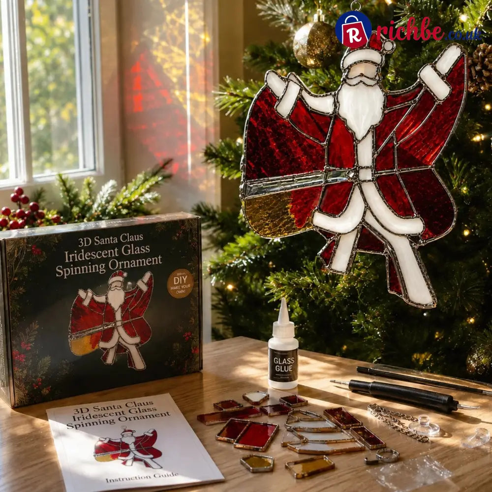 🎄Beginner-Friendly 3D Christmas Iridescent Suncatcher DIY Kit | Complete Kit with Glass-Style Panels Metal Frames
