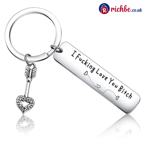 💕 Best Friend Stainless Steel Keychain ’ I Fxxking Love You Bxxch ’
