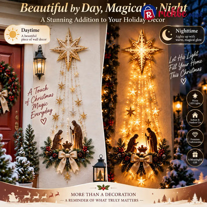✝️ Bethlehem Star of Faith – Lighted Nativity Wall Decor