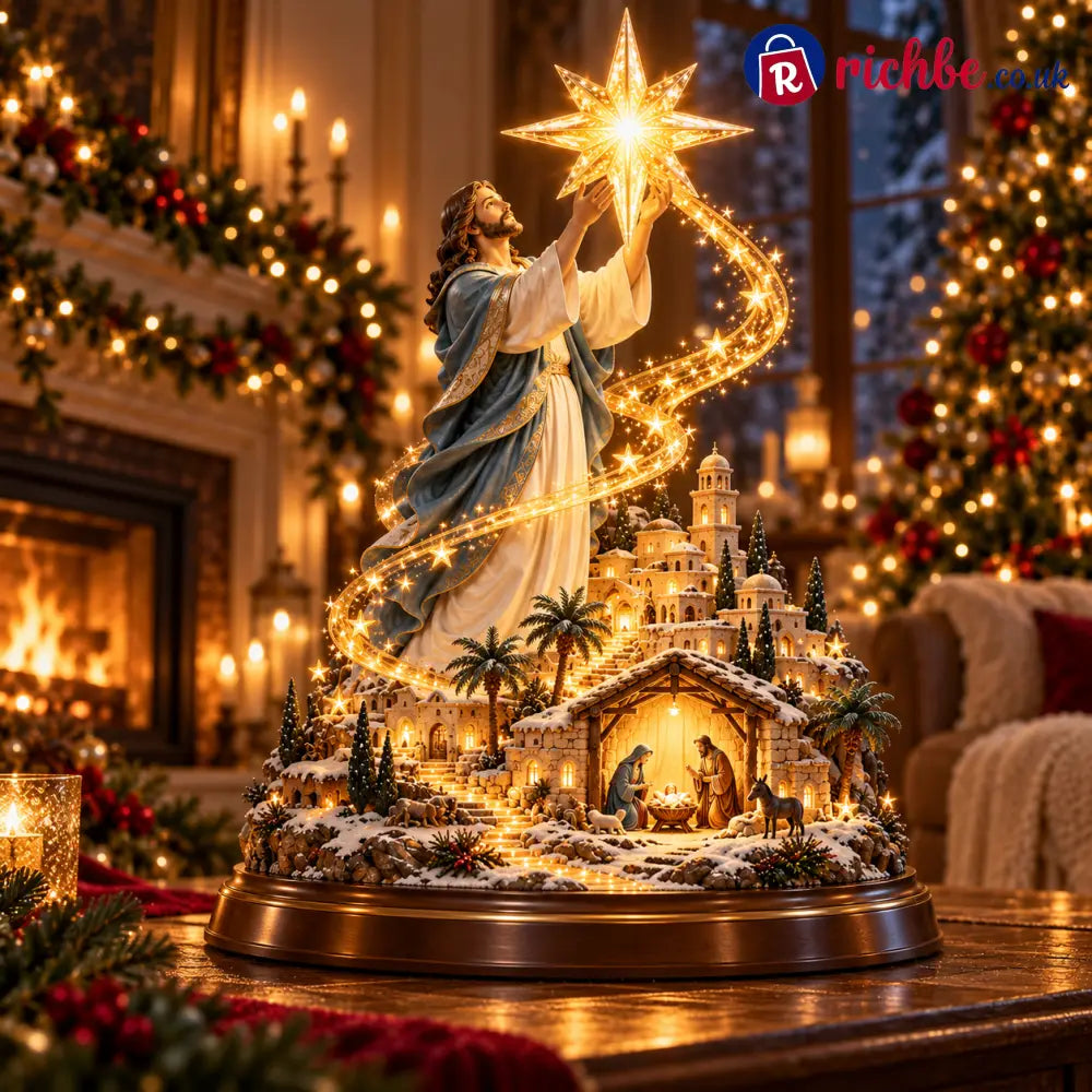 ⭐✨ Bethlehem Star of Hope™ – Jesus Holding the Guiding Star Illuminated Christmas Nativity Scene