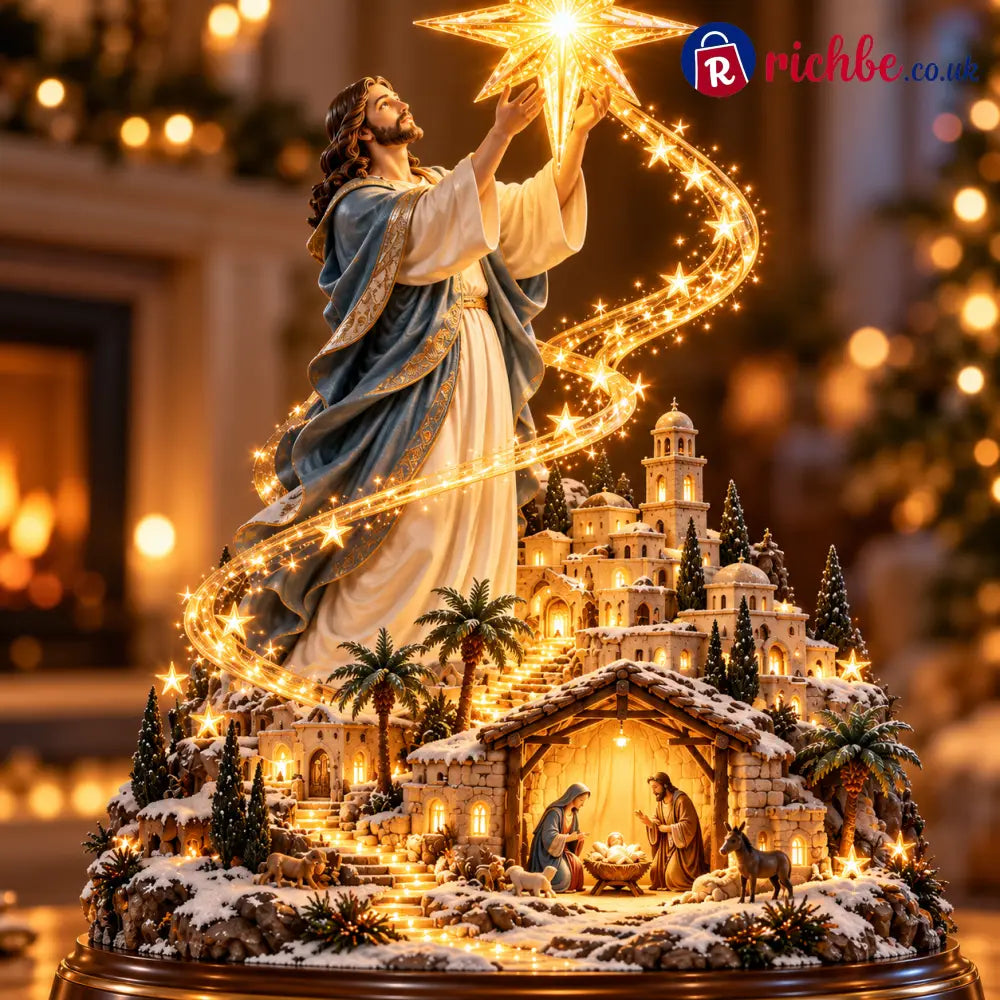 ⭐✨ Bethlehem Star of Hope™ – Jesus Holding the Guiding Star Illuminated Christmas Nativity Scene